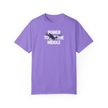 Load image into Gallery viewer, Labels: Power to the Middle Garment Dyed T-shirt Purple
