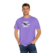 Load image into Gallery viewer, Labels: Power to the Middle Garment Dyed T-shirt Purple
